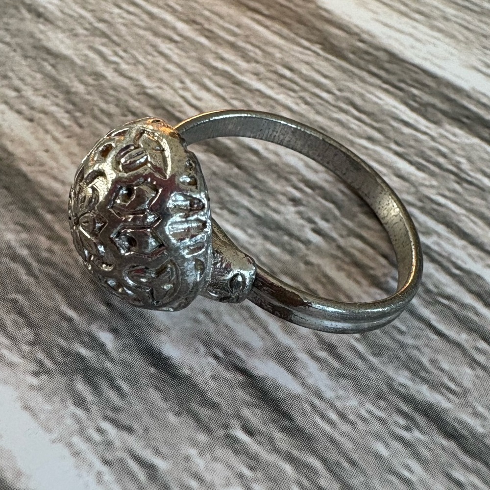 Intricate Bulb Silver Adjustable Ring - image 5